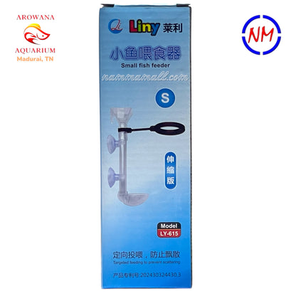 LY 615 - Liny Small Fish Feeder Manual - Suitable for Floating and Sinking Pellets - Inbuild Equipment Cleaner Brush and Feeding Spoon